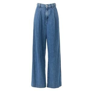 DL1961 Hepburn Wide Leg High Rise Pleated Jeans in Blue Wash, Size 29​